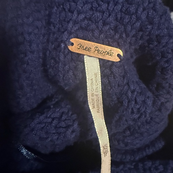 Free People Navy Oversized Cowl Neck Sweater - Picture 5 of 7